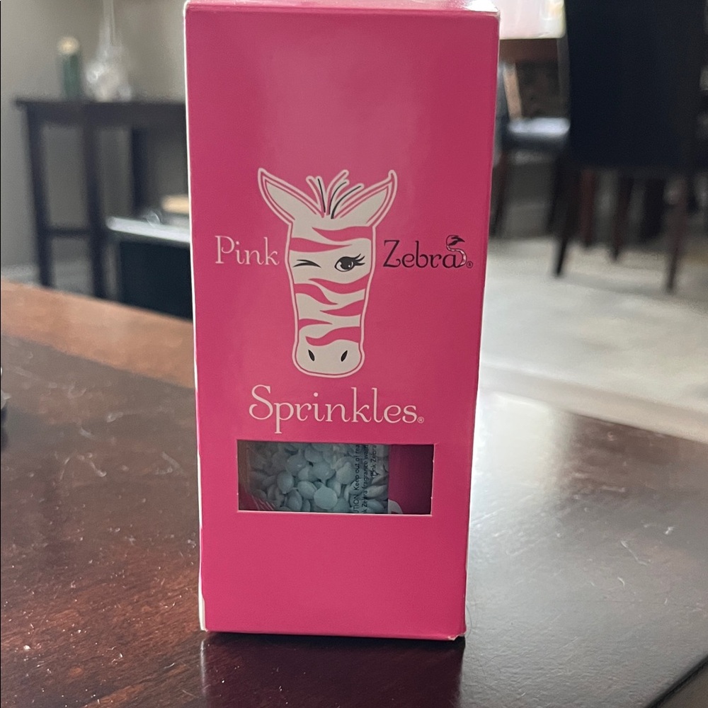 Pink Zebra Sprinkles in Pink and White Box